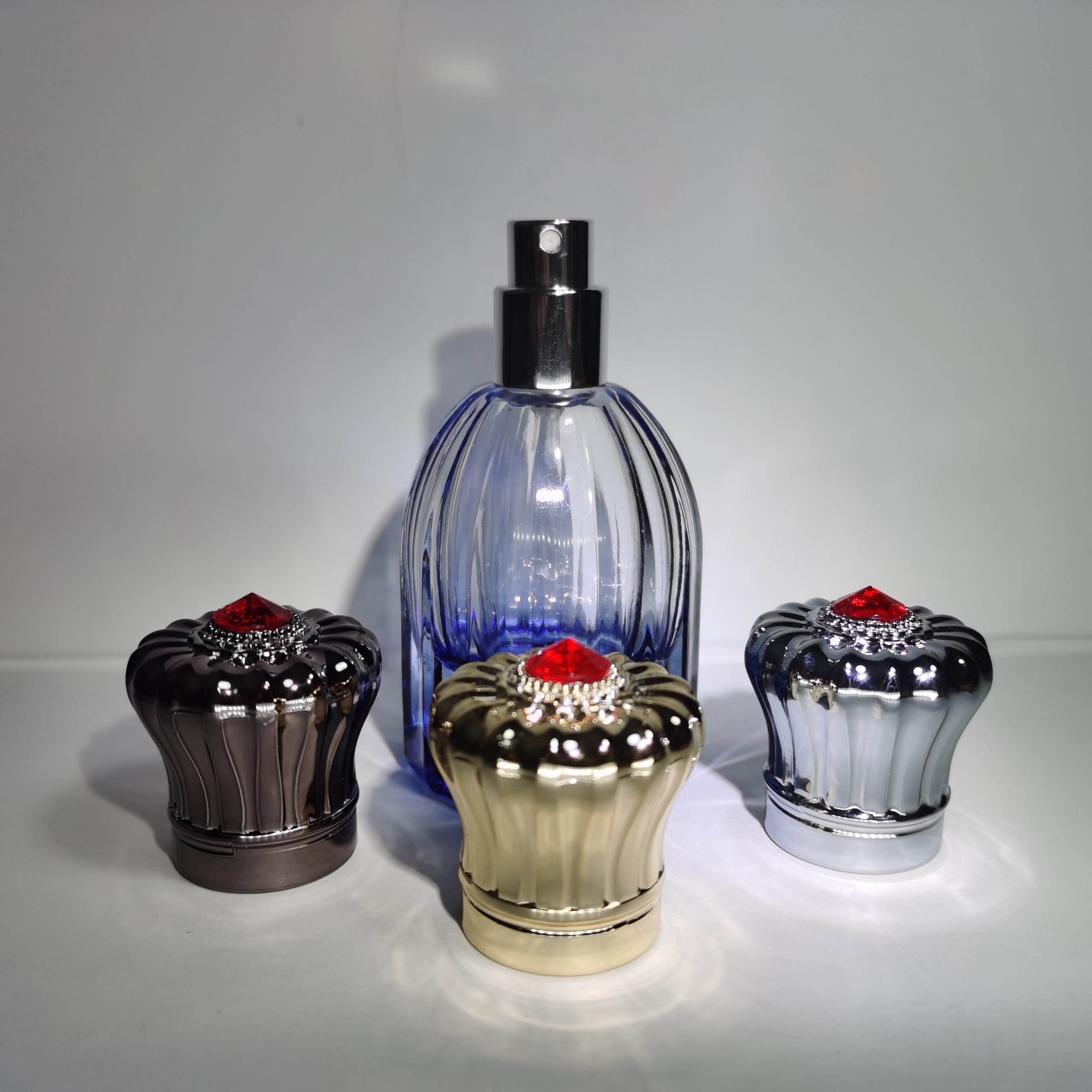 Luxury Vintage 30ml Round Clear Blue Gla